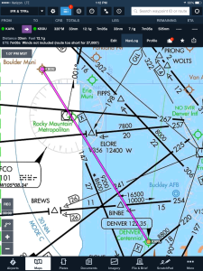 Image 4: KAPA to KBDU Lo Alt route in Foreflight on iPad mini