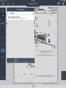 Image 3: KBDU "No Airports Found" error message in Jepp FD on iPad mini